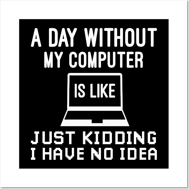 Funny A Day Without My Computer, Developer Coder Gift Wall Art by Justbeperfect